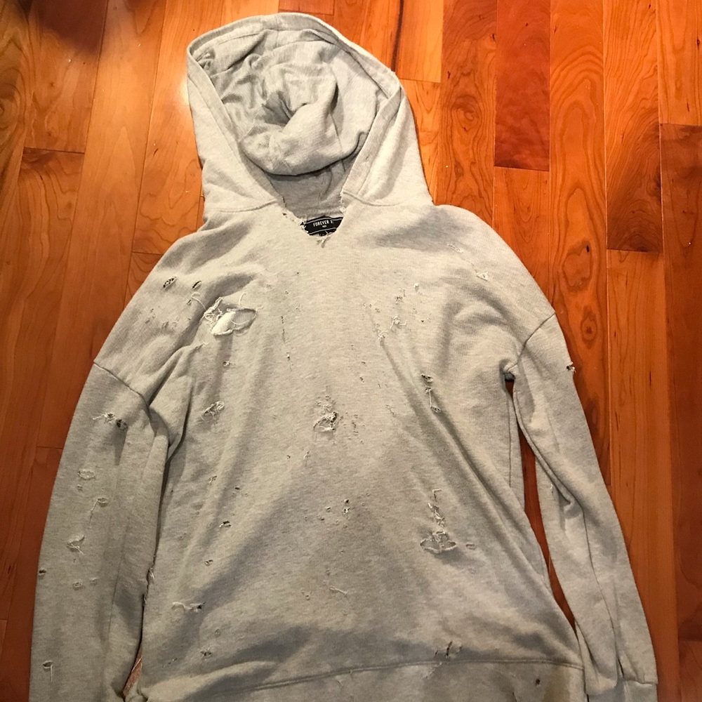 Tattered and ripped hoodie